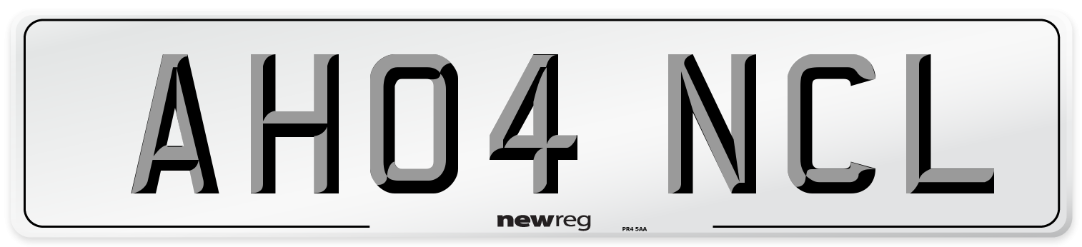 AH04 NCL Number Plate from New Reg